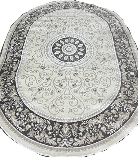 2,5*3,5м Ковер BAROQUE CARPET 6162 WHITE/L.GREY Овал